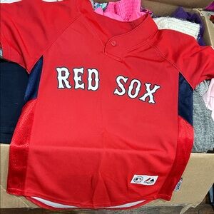Majestic Red Sox Kids Jersey - Red and Navy